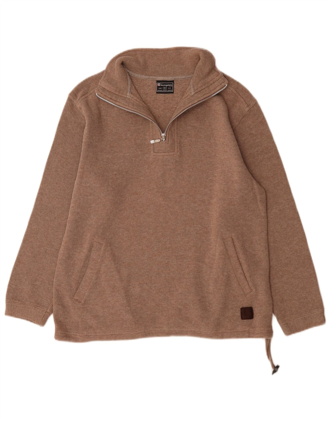 Champion Sweat-shirt à col zippé pour femme UK 14 Coton marron moyen