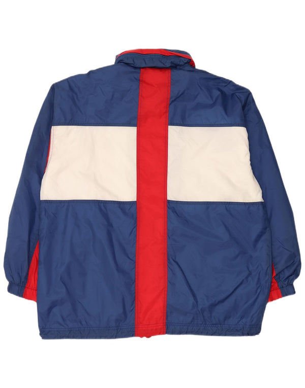 MARCEL CLAIR Veste de pluie à capuche pour homme UK 40 Large Bleu Colorblock
