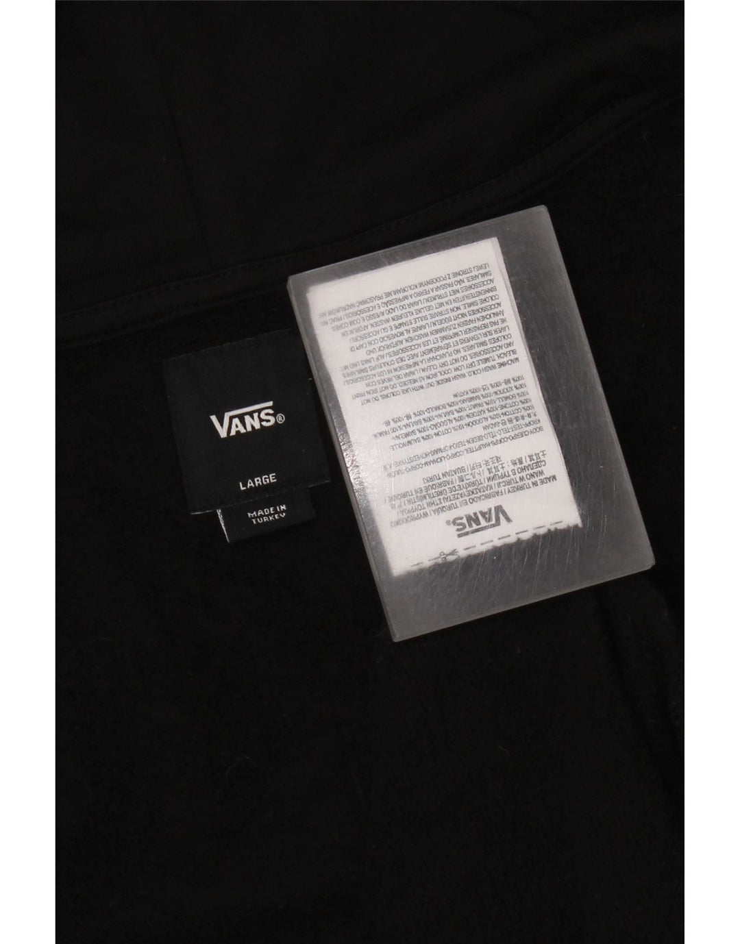 Vans Pull à capuche zippé graphique pour hommes Grand coton noir