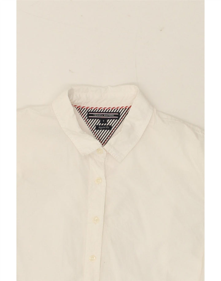 TOMMY HILFIGER Womens Shirt US 8 Medium White Cotton Vintage Tommy Hilfiger and Second-Hand Tommy Hilfiger from Messina Hembry 