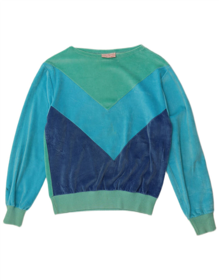 Codice Sweat-shirt en velours pour femme UK 12 Bleu moyen Colorblock Coton
