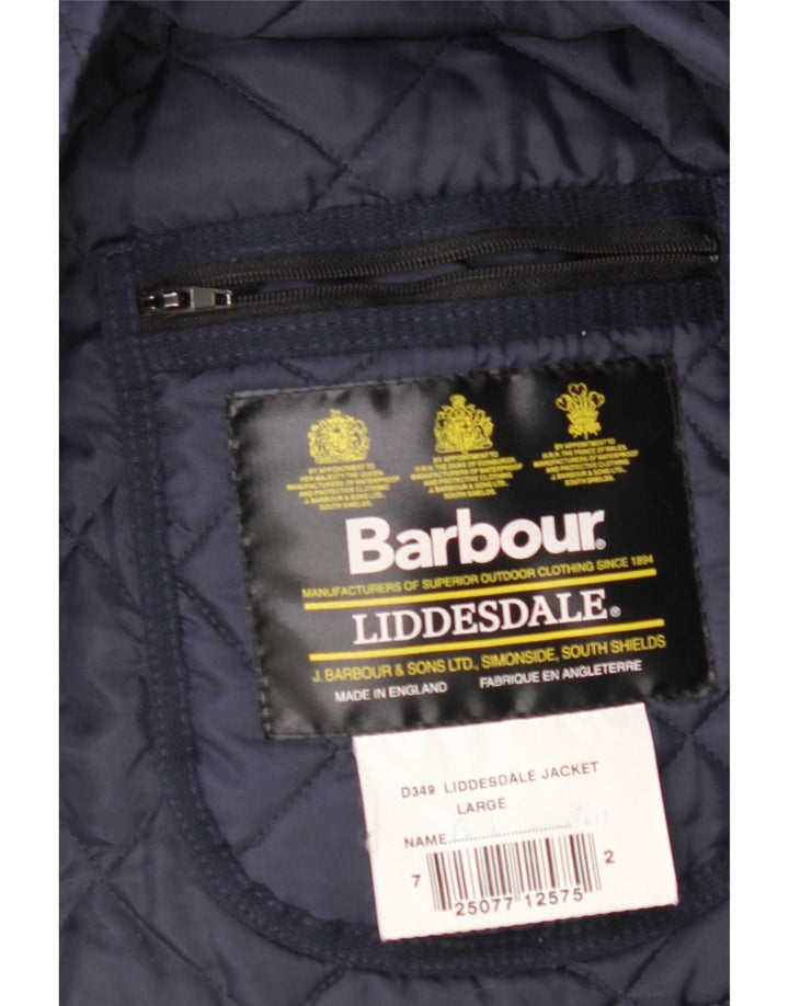 Barbour Mens LIDDESDALE Veste matelassée UK 40 Large Bleu Marine Nylon