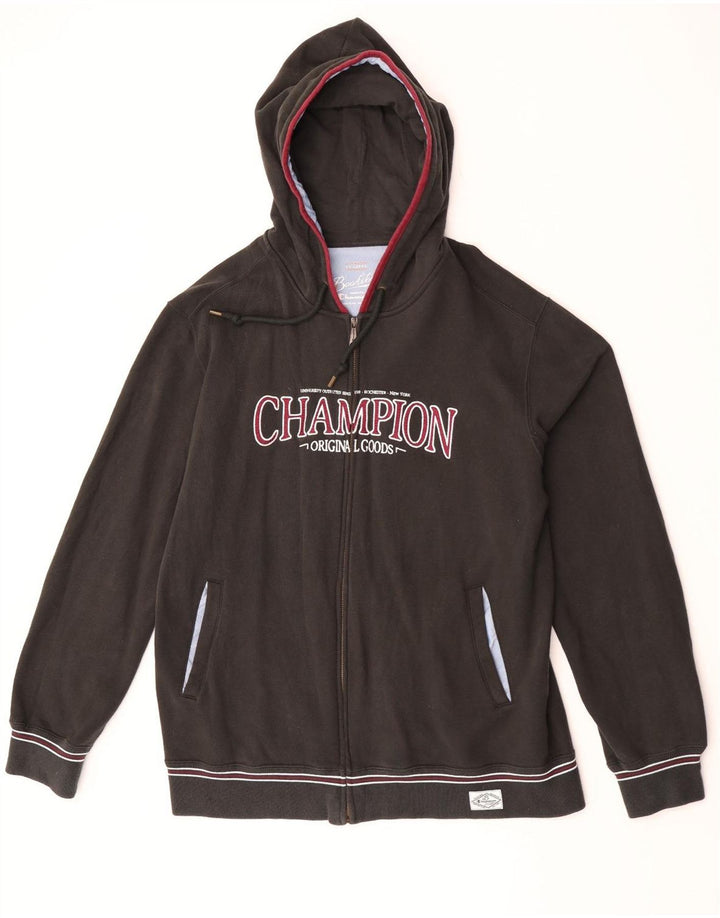 Champion Pull à capuche zippé graphique pour homme 2XL Noir