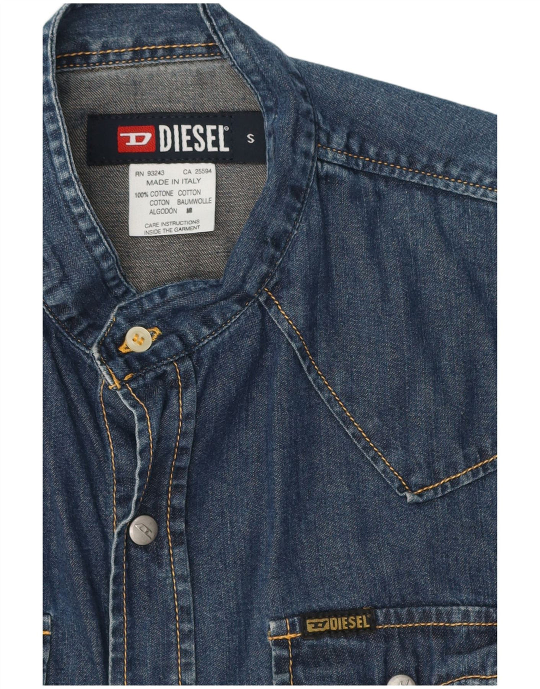 Diesel Chemise En Jean Small Bleu Coton Femme