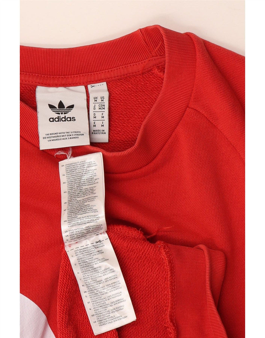 Adidas Sweat-shirt graphique pour homme en coton rouge moyen