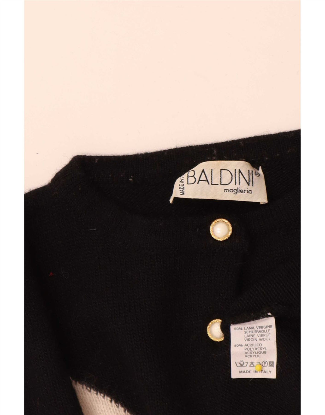 Baldini Pull col boutonné pour femme UK 16 Grand Noir Argyle/Diamant