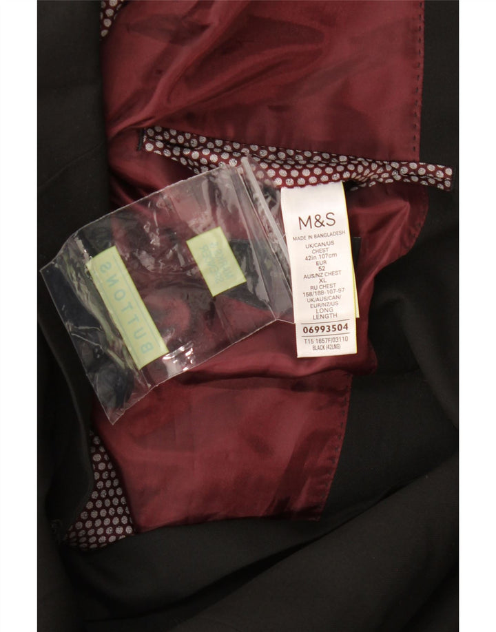 Marks & Spencer Veste blazer longue à 2 boutons pour homme UK 42 XL Noir