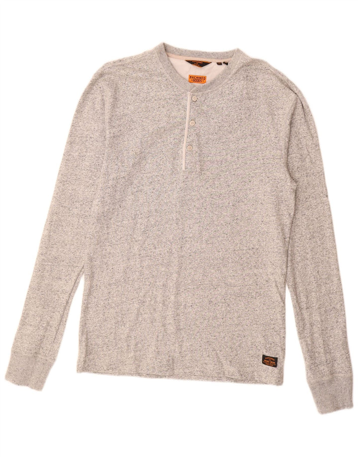 SUPERDRY Haut à Manches Longues Homme Gris Moyen Moucheté Coton