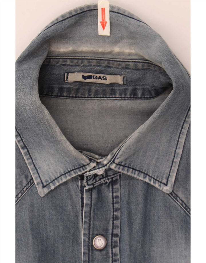 Gas Chemise en Jean Homme XL Bleu Coton