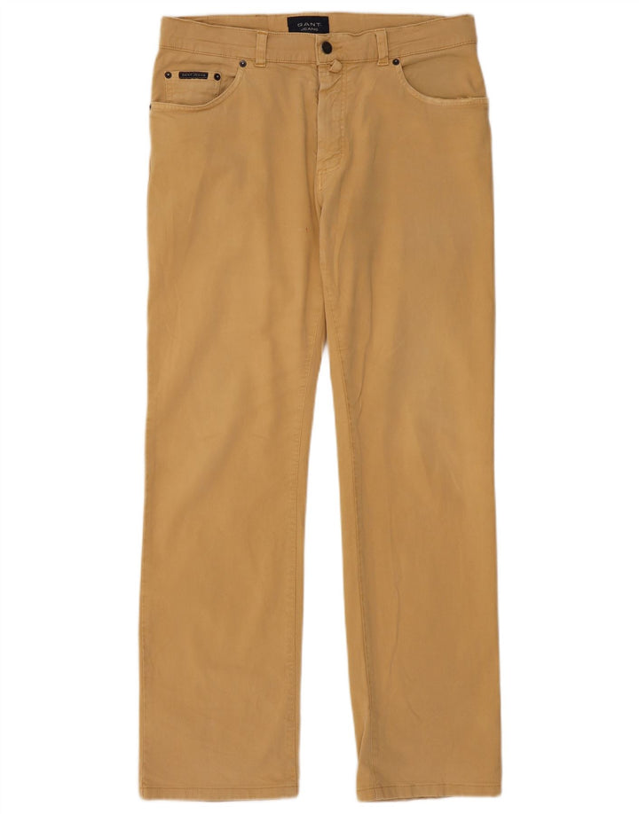 GANT Pantalon décontracté droit pour homme W32 L31 Beige Coton