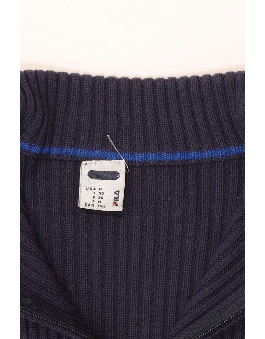 Fila Pull col zippé pour homme IT 50 Bleu marine rayé