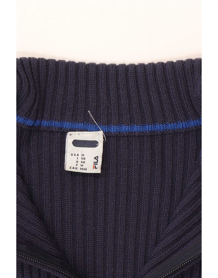 Fila Pull col zippé pour homme IT 50 Bleu marine rayé