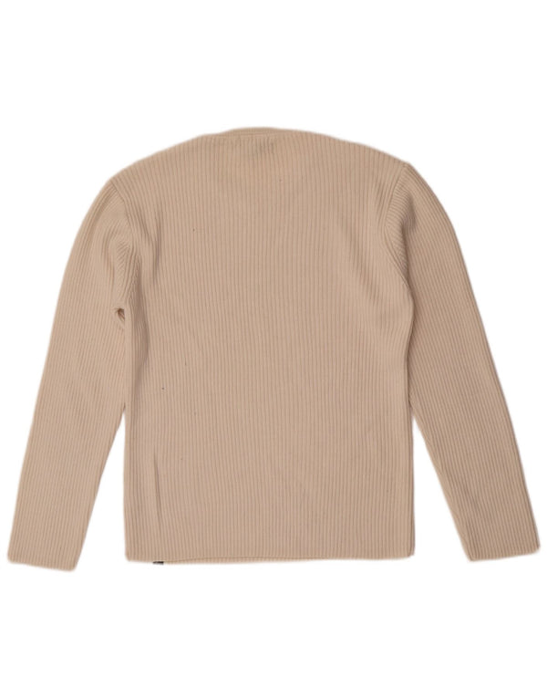 Guess Pull à col rond pour femme UK 18 XL en laine mérinos blanc cassé