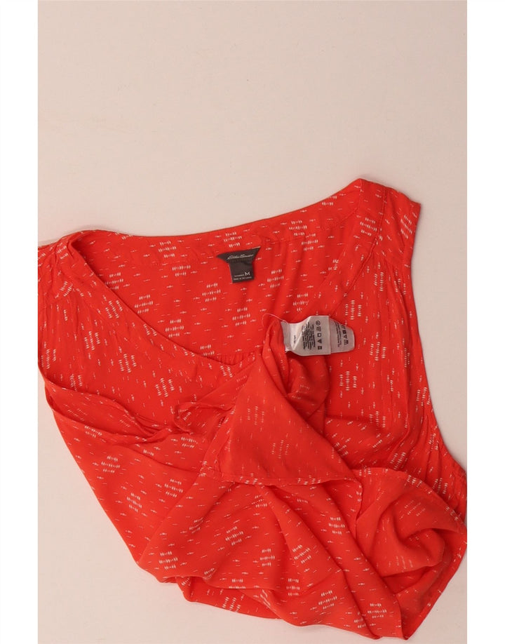 Eddie Bauer Chemisier pour femme UK 14 Rayonne géométrique orange moyen