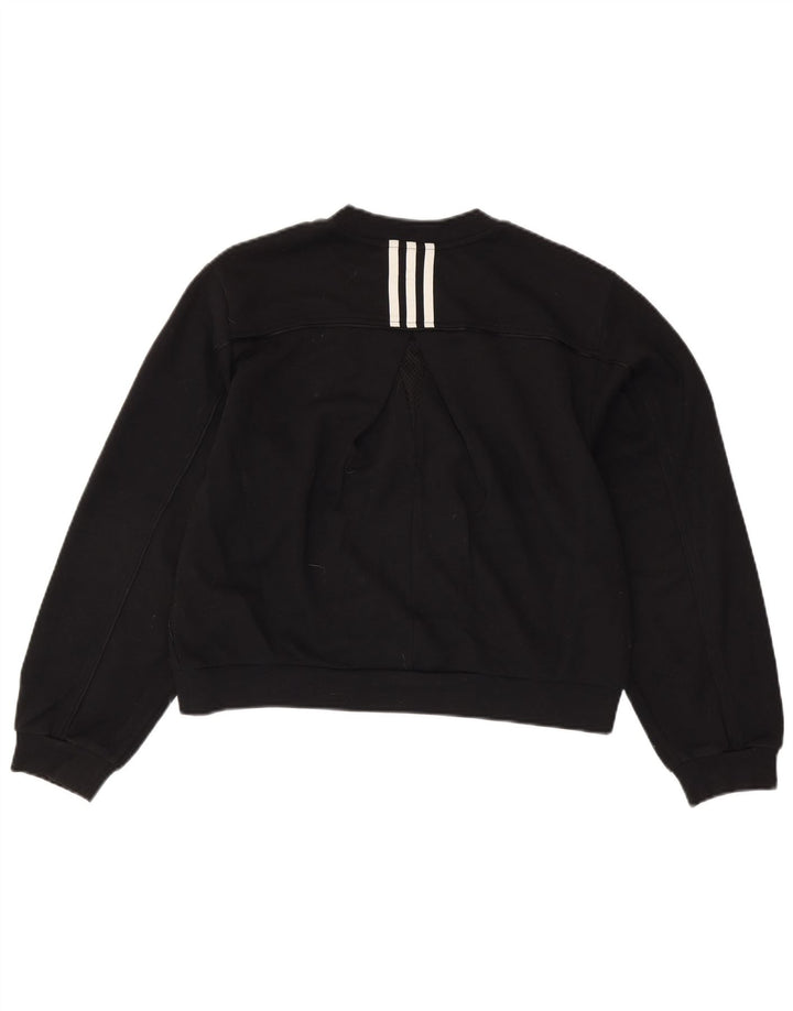 ADIDAS Sweat-shirt court surdimensionné pour femme UK 8/10 Petit Noir
