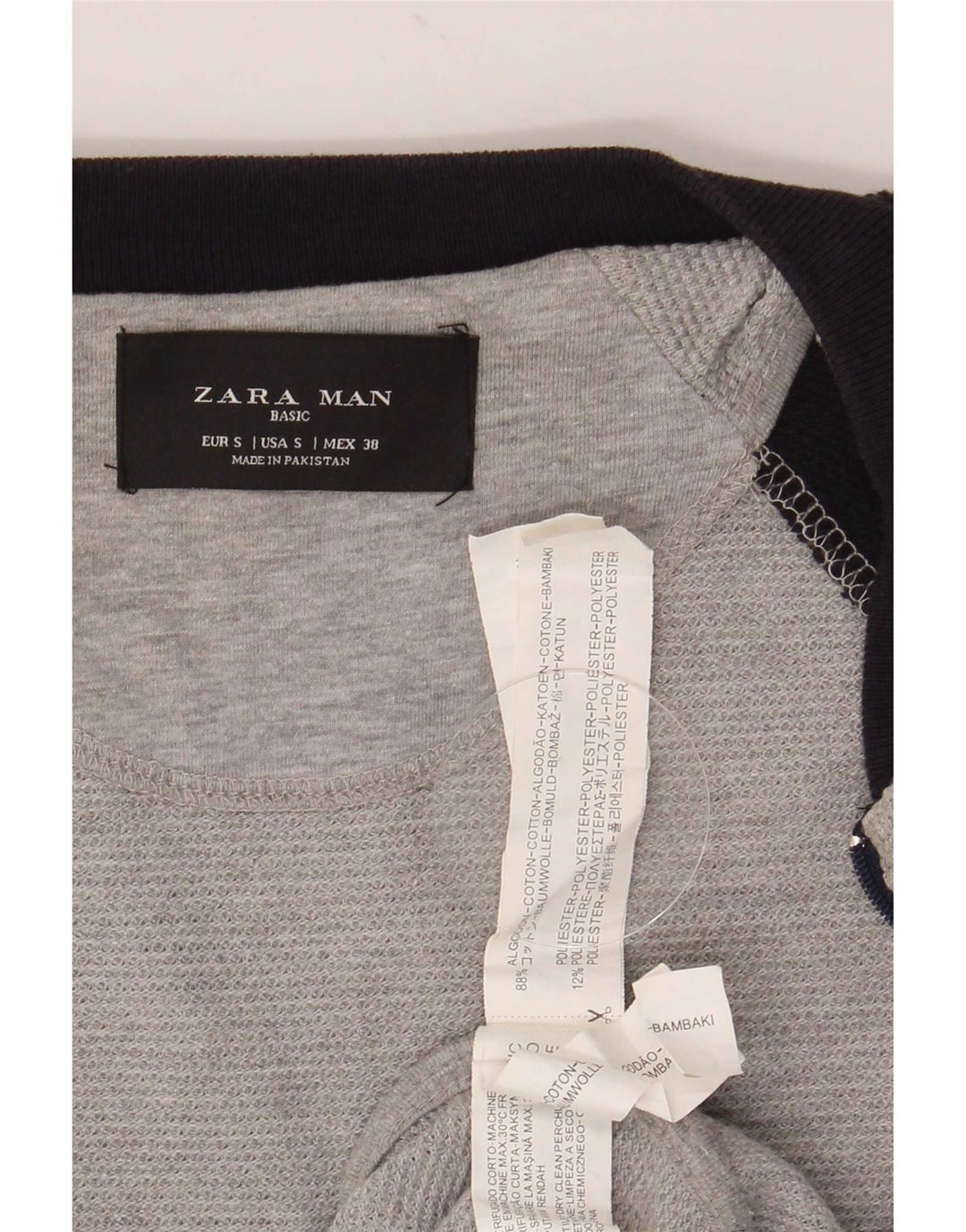 Zara Hommes Survêtement Top Veste Petit Gris Colorblock Coton