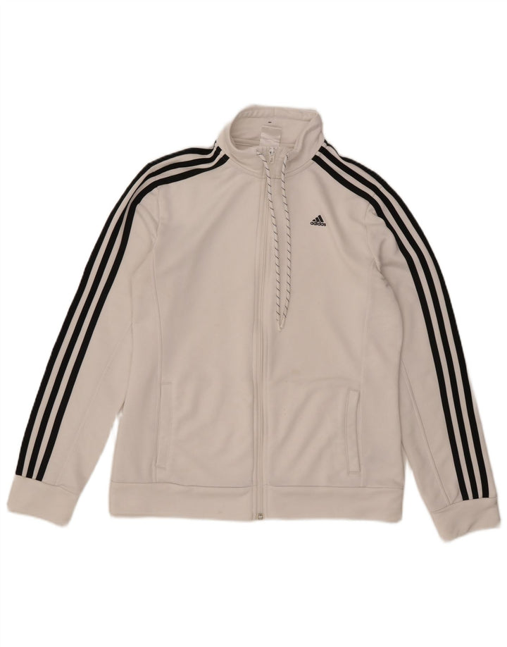 Adidas Veste de survêtement pour femme UK 16/18 Large Blanc Polyester