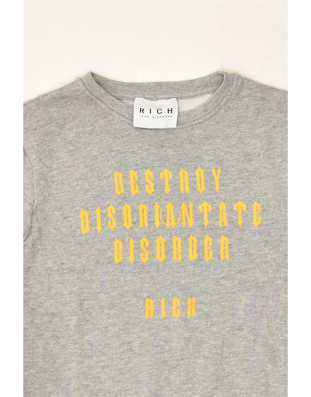 RICHMOND Boys Graphic Sweatshirt Jumper 9-10 Years Grey Cotton | Vintage Richmond | Thrift | Second-Hand Richmond | Used Clothing | Messina Hembry 
