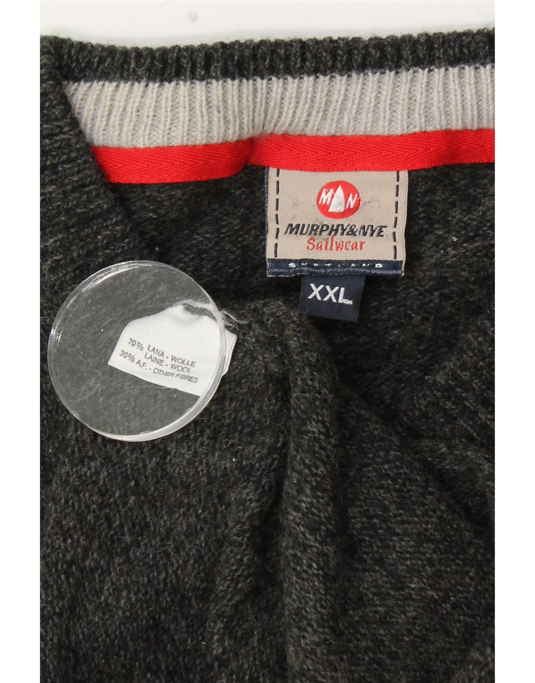 MURPHY & NYE Pull col V pour homme 2XL Laine noire