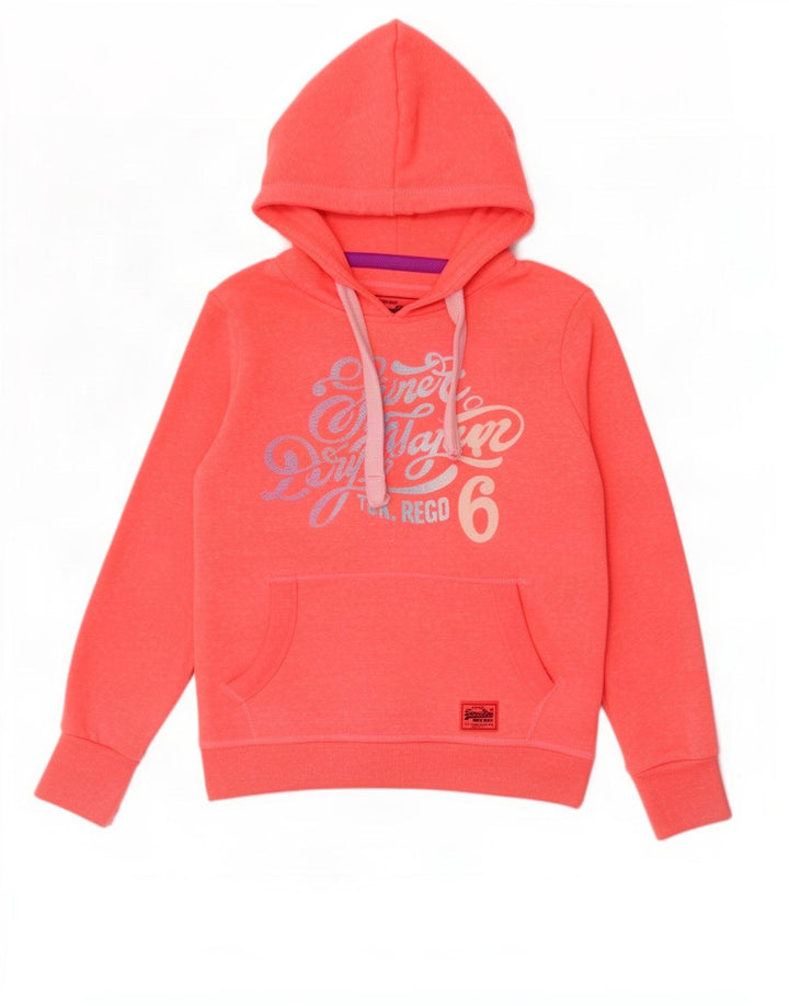 Superdry Pull à capuche graphique pour femme UK 14 Rose moyen Polyester