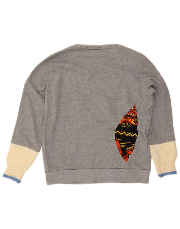 Fila Sweat-shirt graphique pour femme UK 16 Large Gris Colorblock