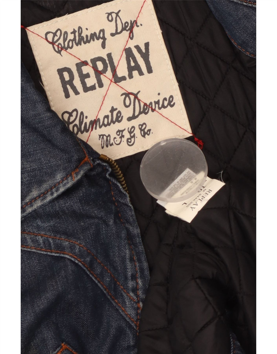 REPLAY Veste en Jean Femme UK 16 Large Bleu Marine Coton