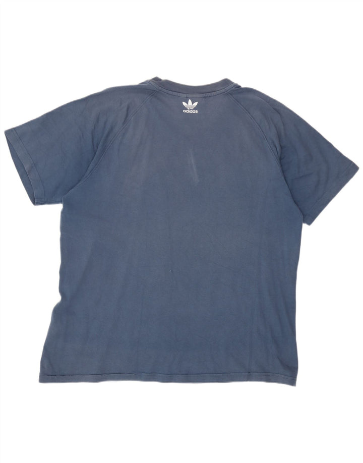 Adidas T-Shirt Graphique Homme Bleu Moyen Coton