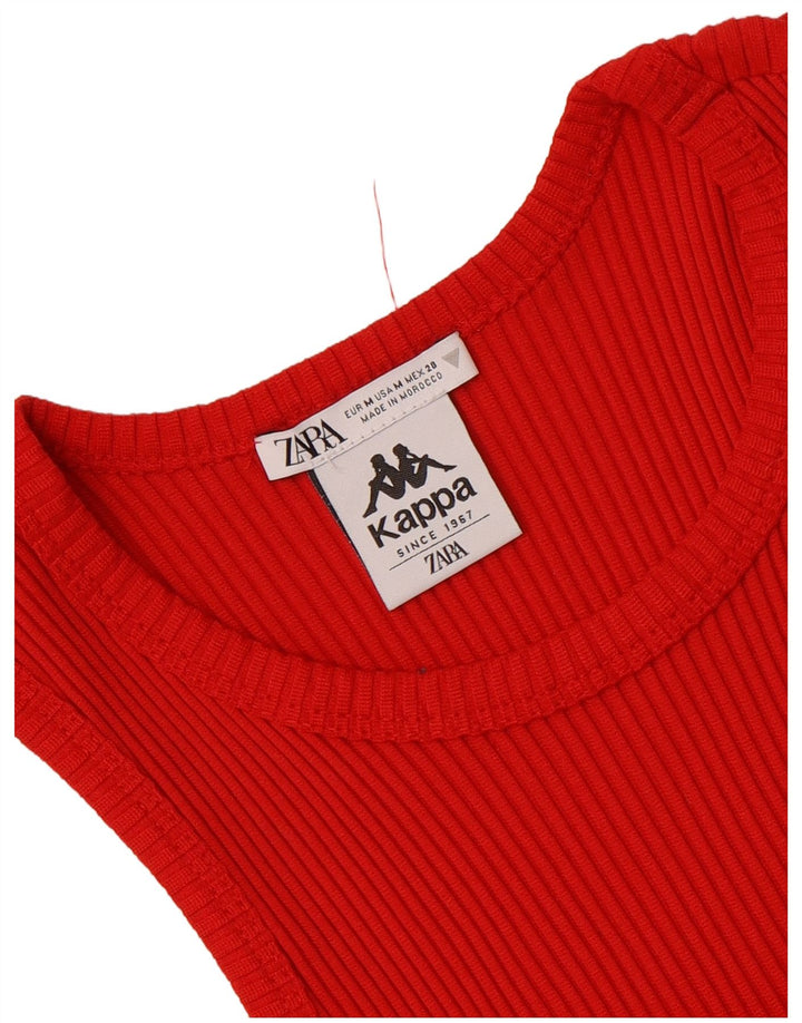 Zara X Kappa Débardeur court pour femme UK 12 Rouge moyen