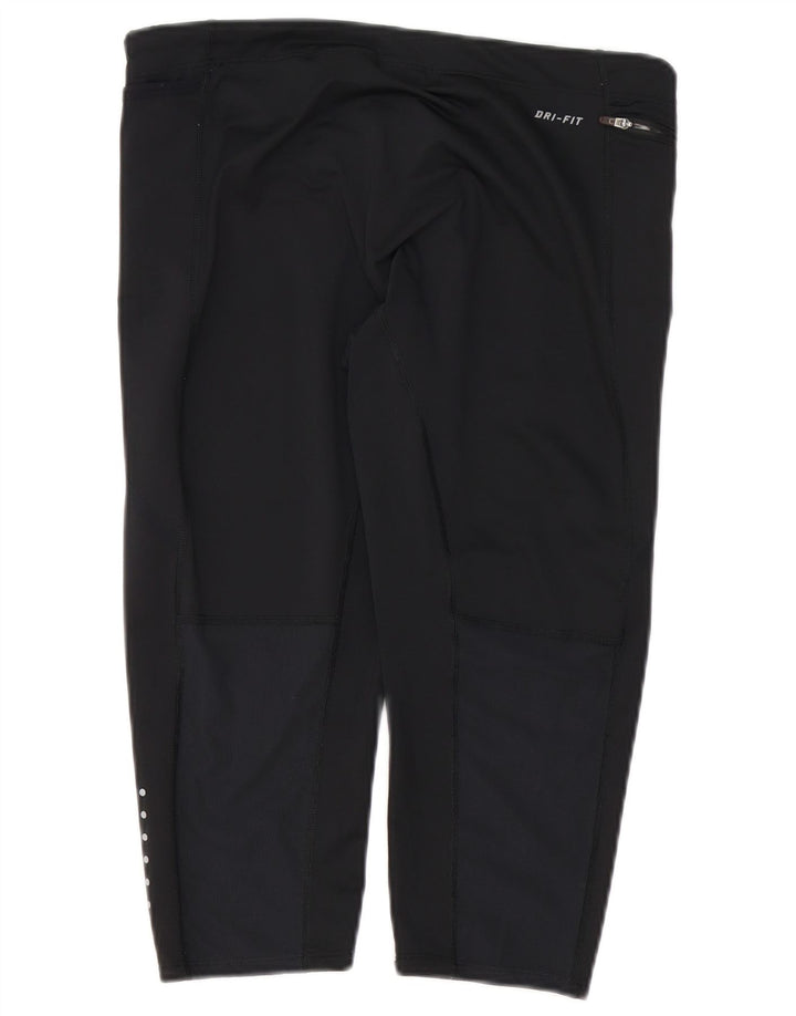 Nike Legging Capri Dri Fit pour femme UK 14 Large Noir Polyester
