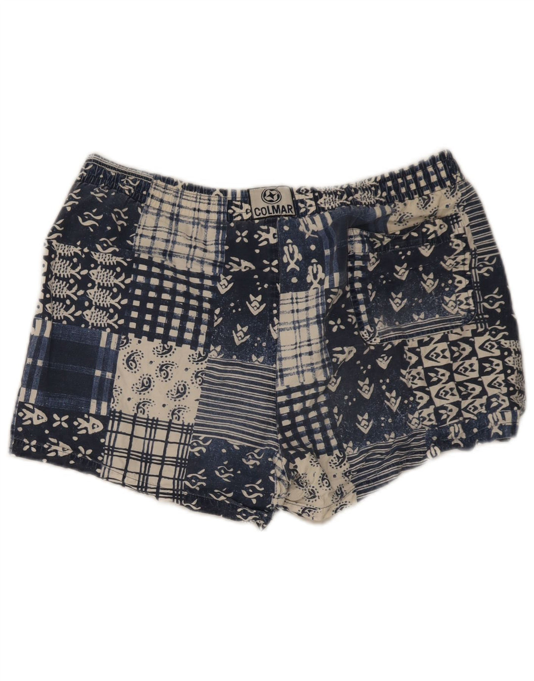 Colmar Short de Bain Homme IT 50 Large Bleu Patchwork Coton