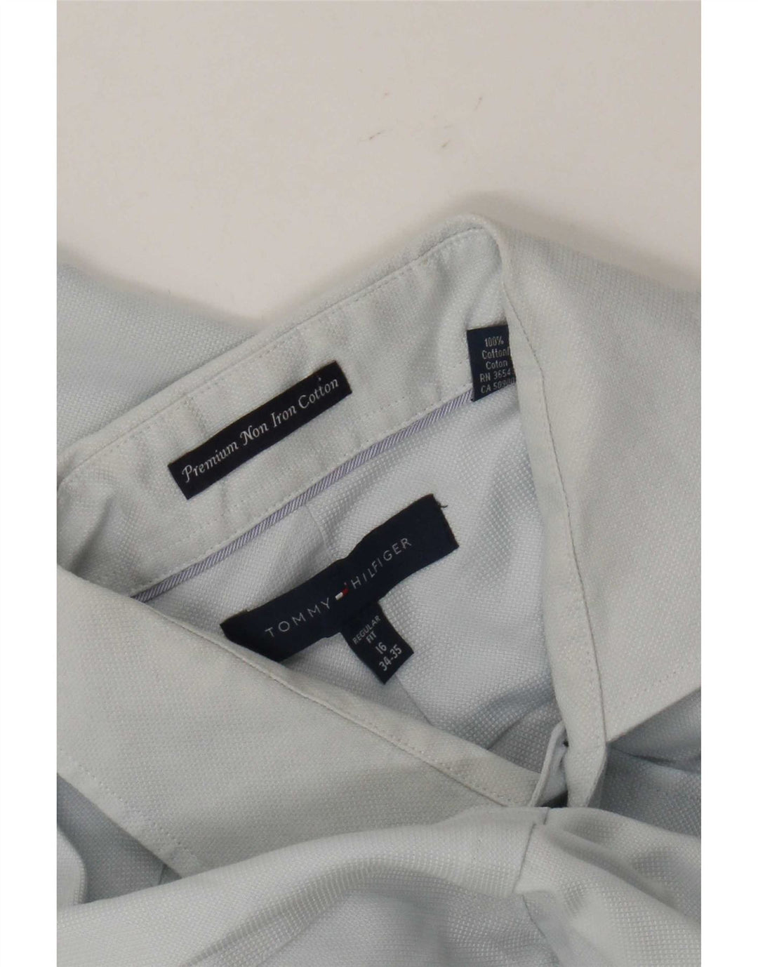Tommy Hilfiger Chemise coupe régulière pour homme Taille 16 Grand coton bleu