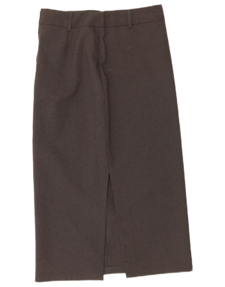 Benetton Jupe Droite Midi Femme IT 40 Small W26 Gris Polyester