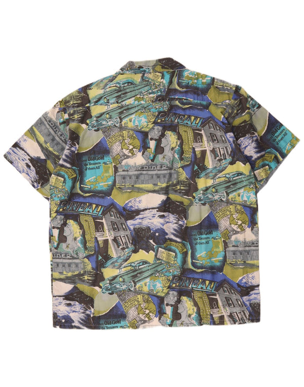 vintage Mens Abstract Pattern Shirt Taille 41/42 Grand Multicolore