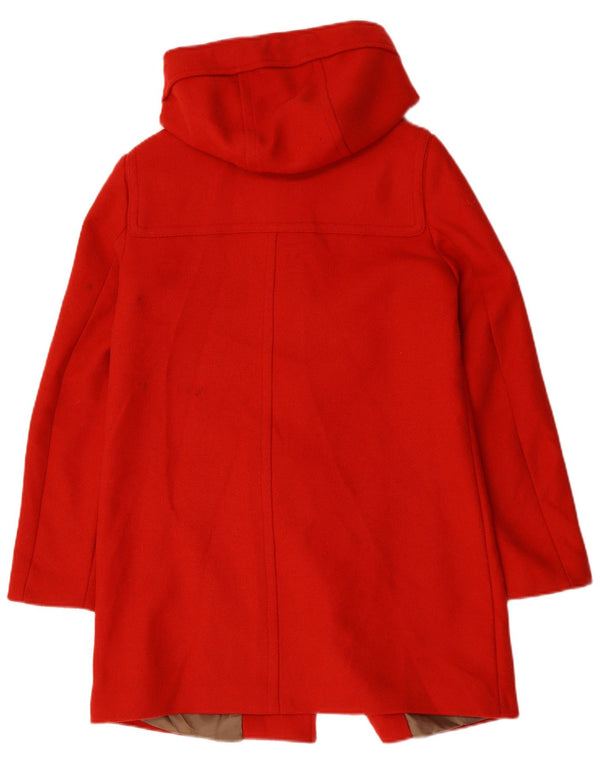 Benetton Duffle-coat à capuche pour femme UK 42 Laine rouge moyen