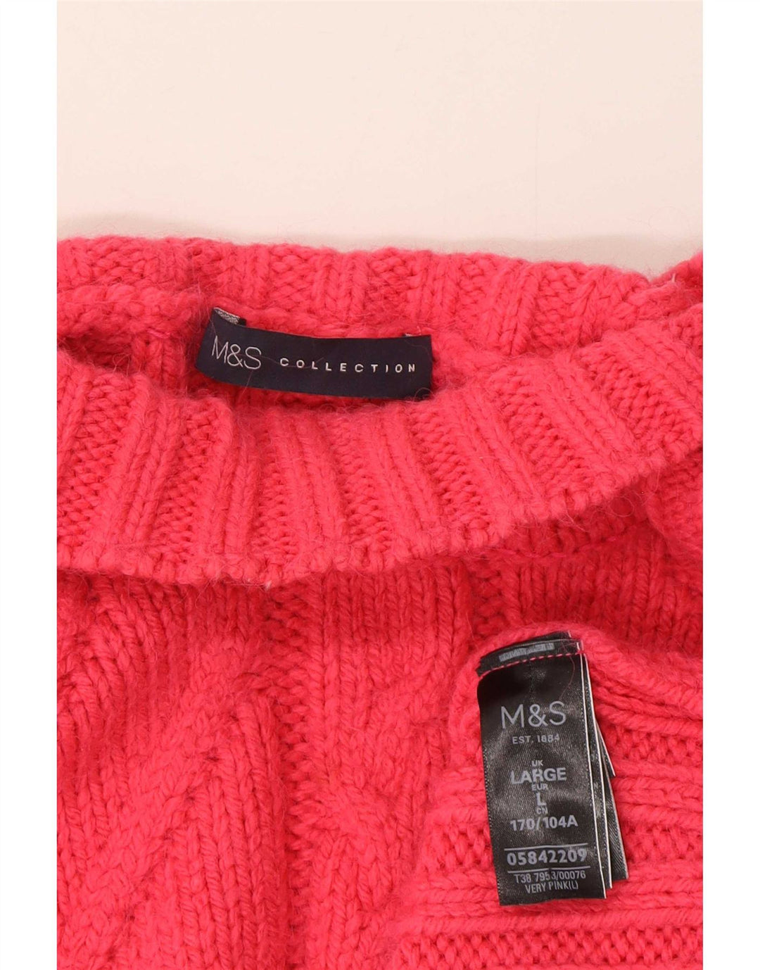 Marks & Spencer Pull col roulé pour femme UK 16 Large Rose