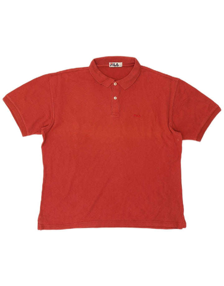 FILA Polo Homme Rouge Moyen Coton