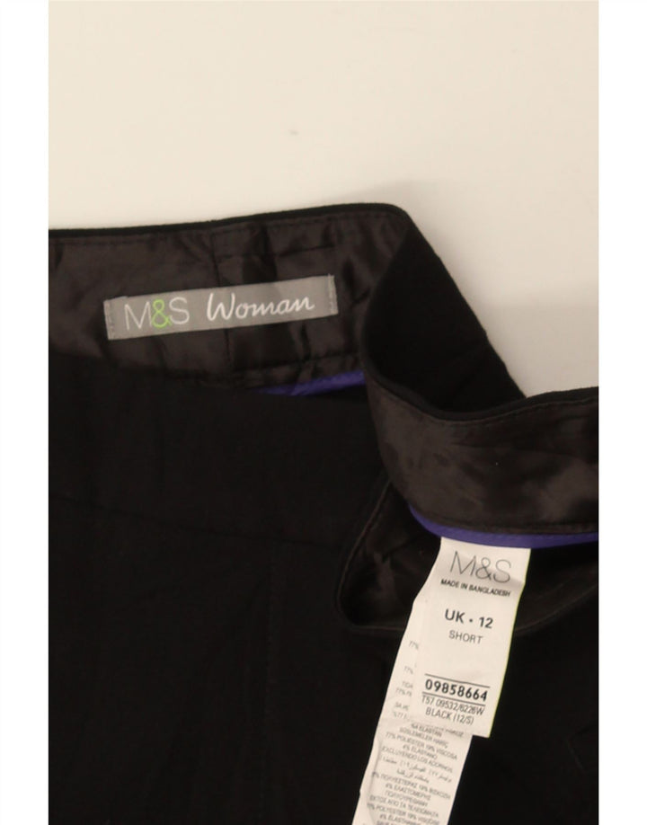 MARKS & SPENCER Pantalon court pour femme UK 12 Medium W32 L27 Noir