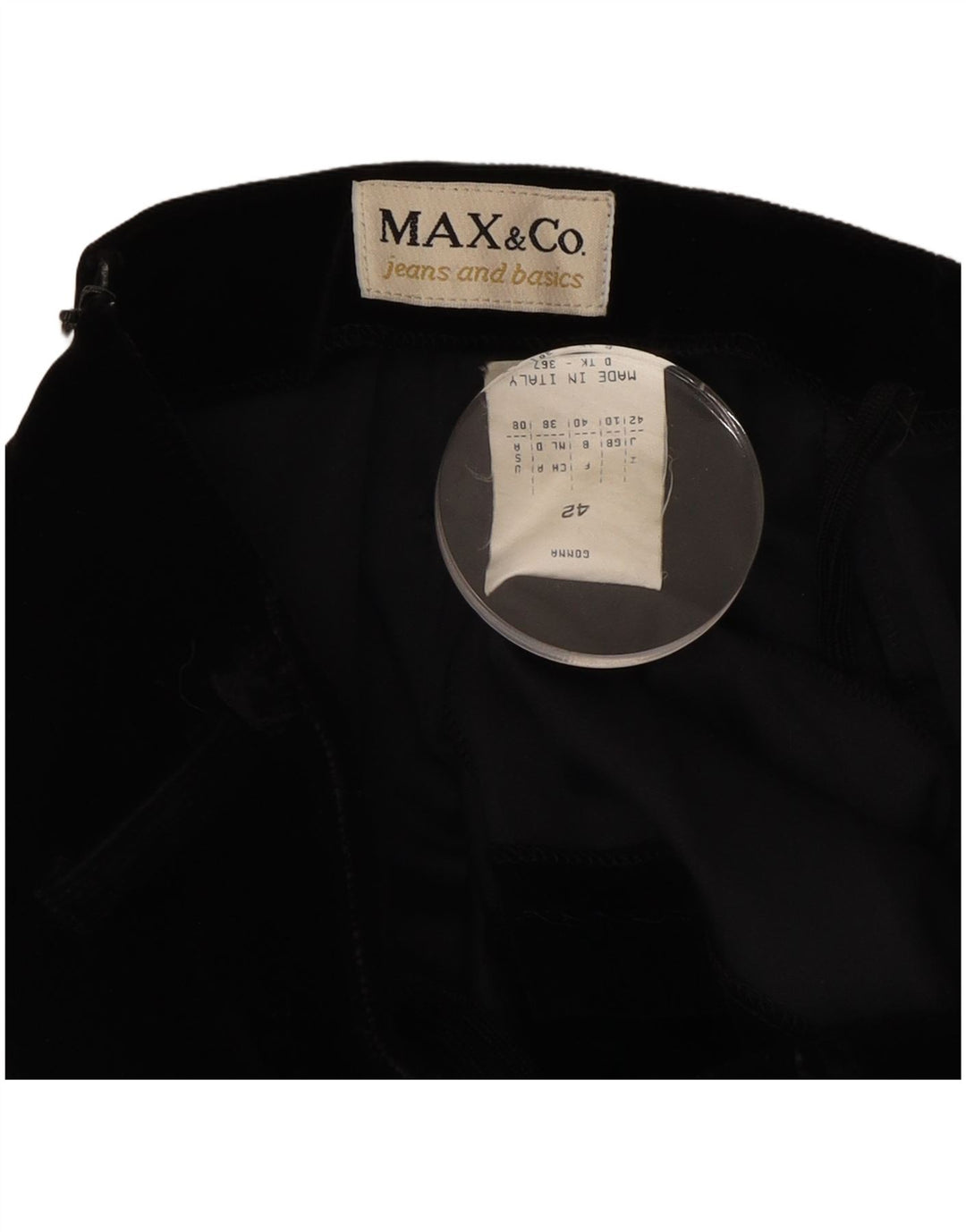 MAX & CO. Jupe en velours côtelé pour femme UK 10 Small W27 Acrylique noir