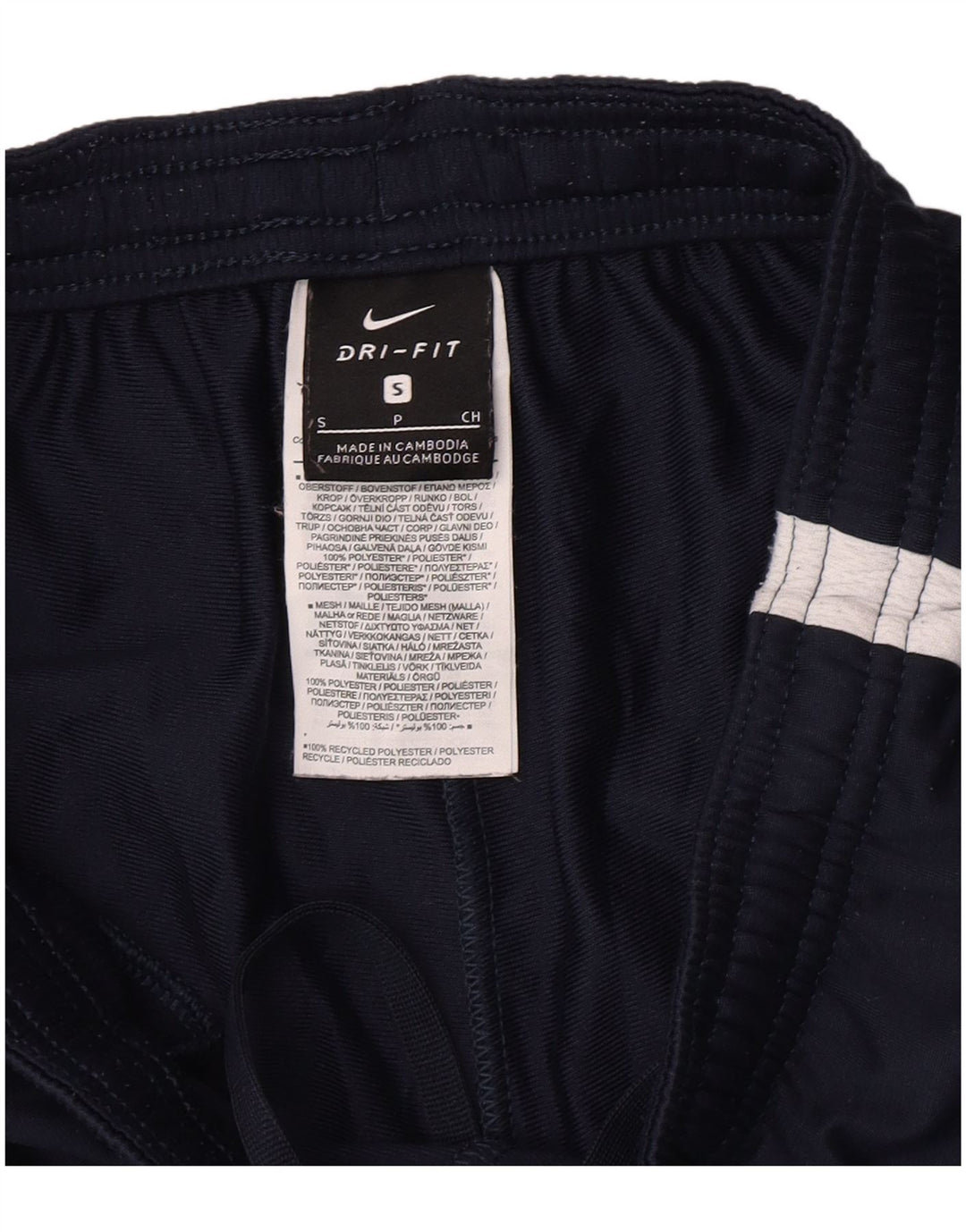 Nike Pantalon de survêtement Dri Fit pour homme Taille S Bleu marine Colorblock Polyester