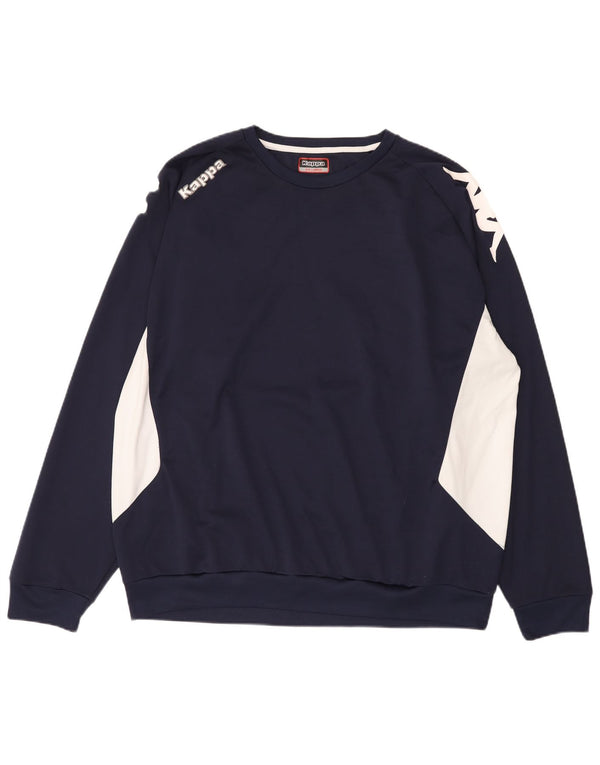 Kappa Sweat-shirt pour homme 3XL Bleu marine Colourblock