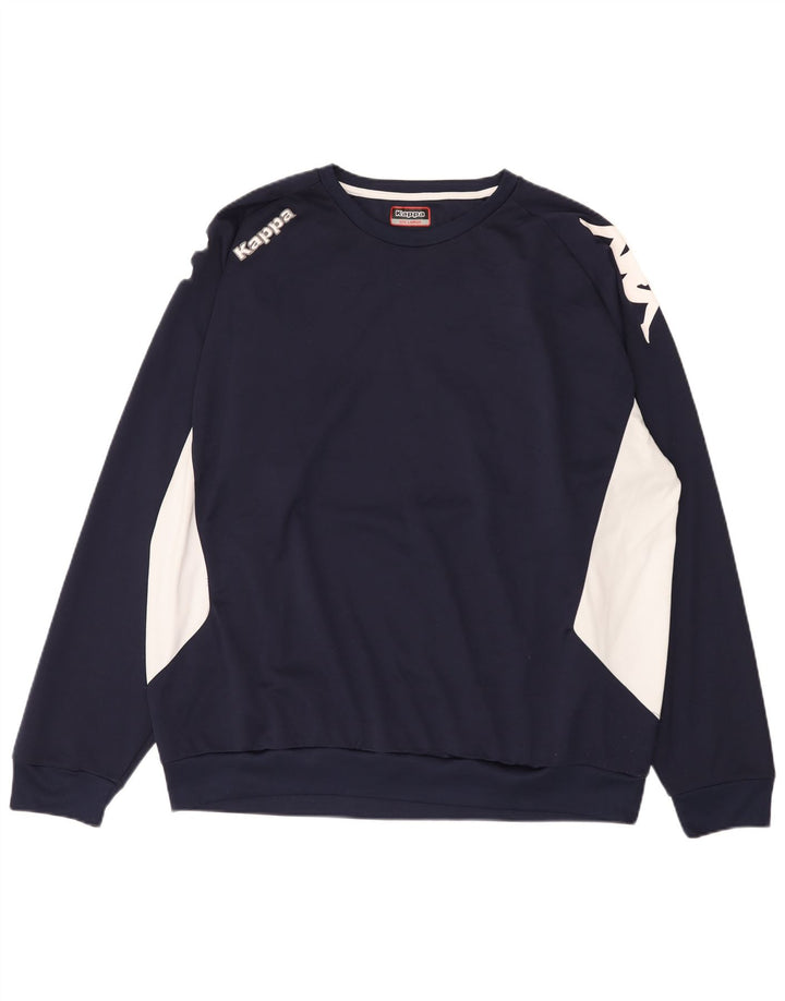 Kappa Sweat-shirt pour homme 3XL Bleu marine Colourblock