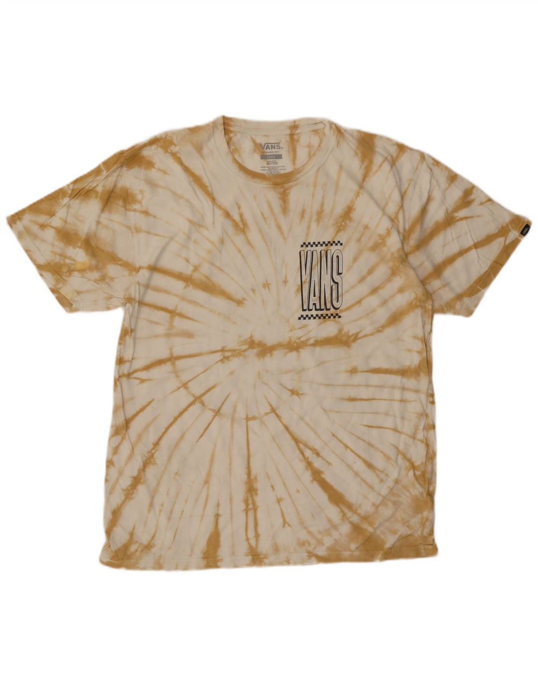 VANS T-shirt graphique coupe classique pour homme en coton beige tie-dye