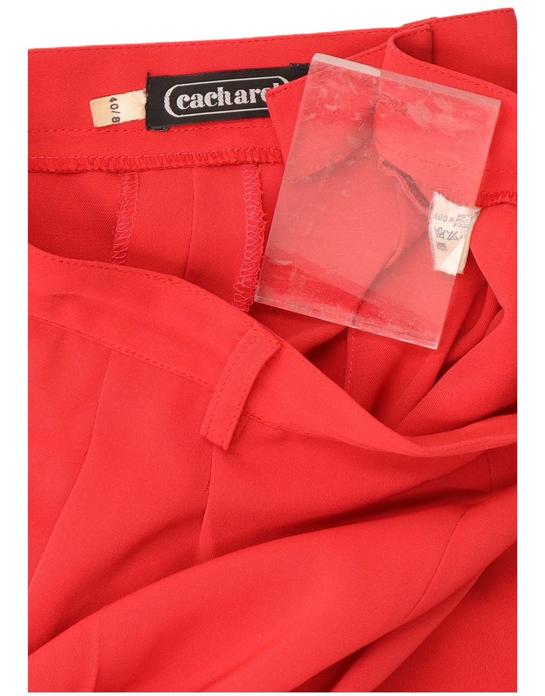 CACHAREL Pantalon court taille haute pour femme UK 8 Small W24 L25 Rouge