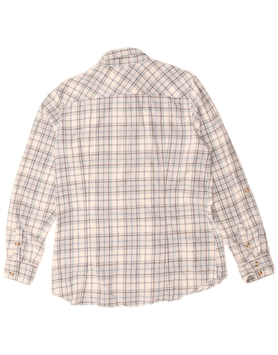 EDDIE BAUER Chemise Femme UK 16 Grand Coton à Carreaux Gris