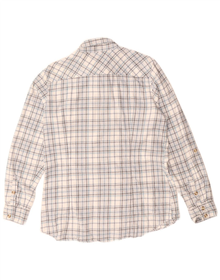 EDDIE BAUER Chemise Femme UK 16 Grand Coton à Carreaux Gris