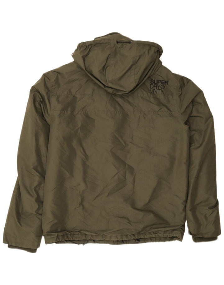 Superdry Veste coupe-vent à capuche pour homme UK 38 Kaki moyen