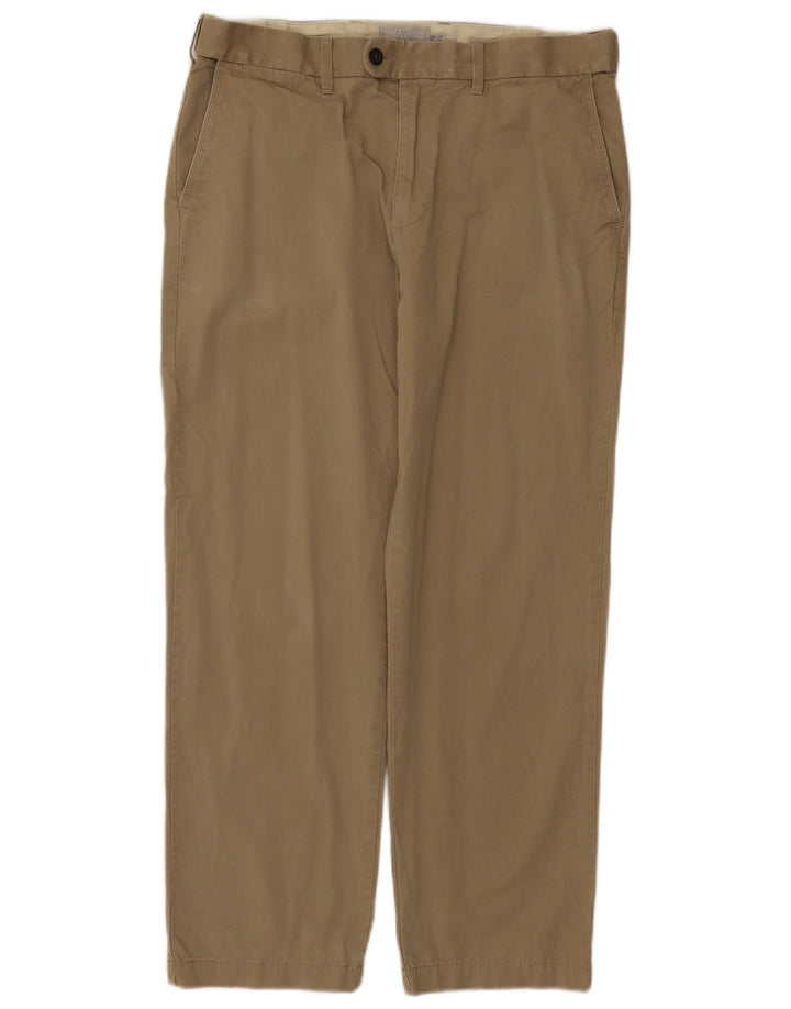 Marks & Spencer Pantalon Chino Regular Homme W34 L29 Kaki Coton