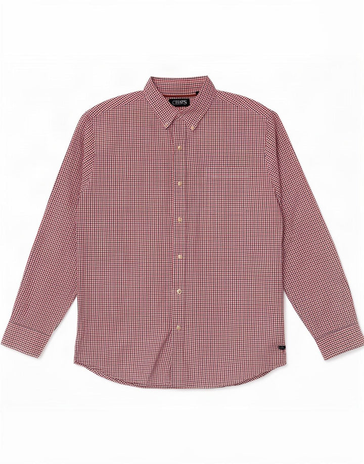 Chaps Chemise Homme Grand Carreau Rouge Coton
