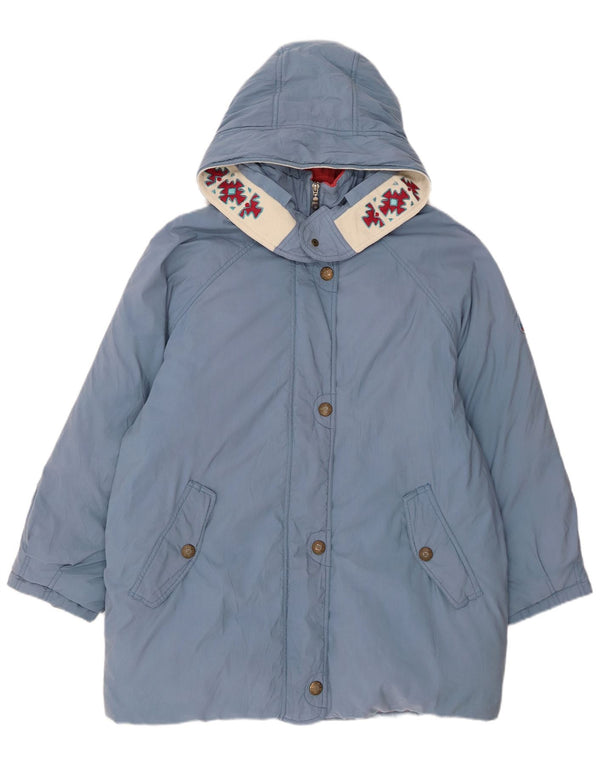 Diadora Manteau rembourré à capuche pour femme UK 10 Small Bleu Nylon