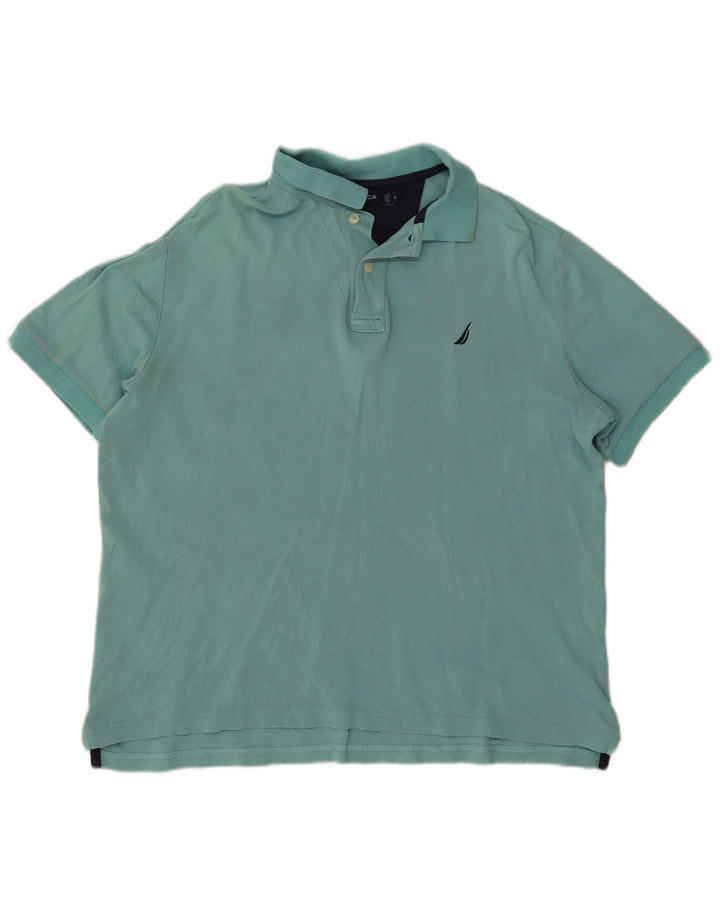 NAUTICA Polo Coupe Ample Homme Coton Turquoise Moyen